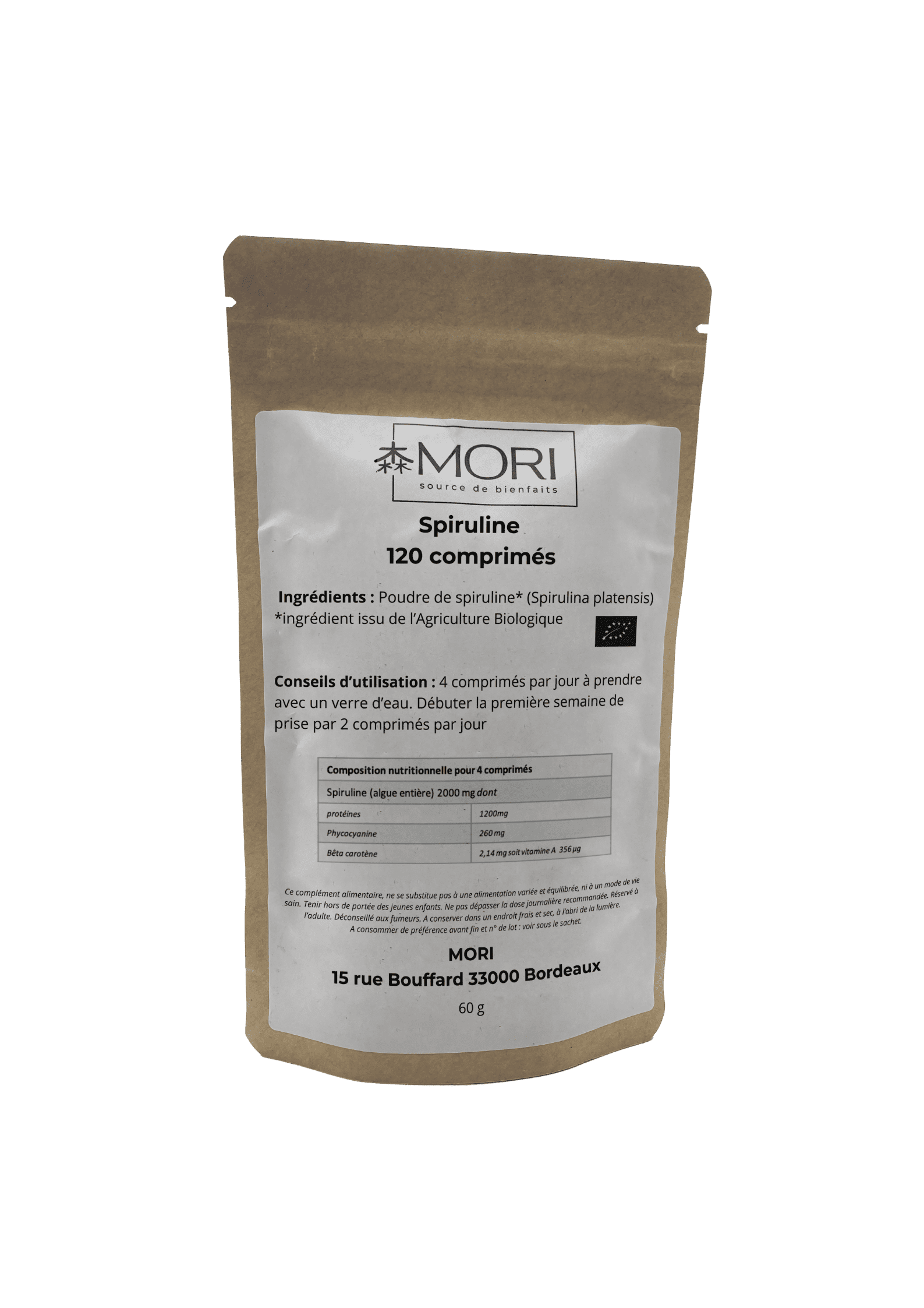 sachet spiruline